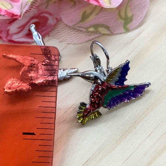 🌟 Enamel Bird Earrings - Picture 3 of 4